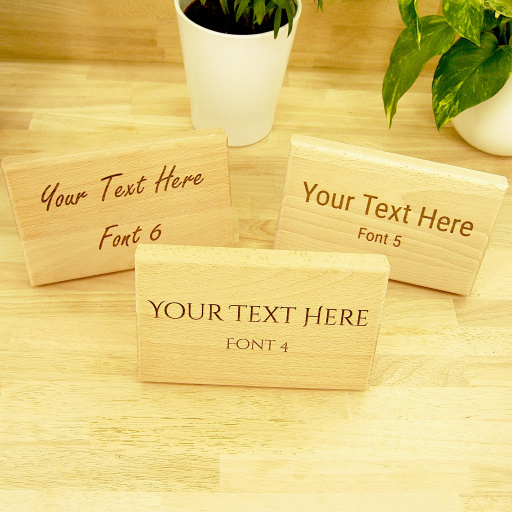 Solid Beech Personalised Sign 20cm - Custom Text Engraved Plaque
