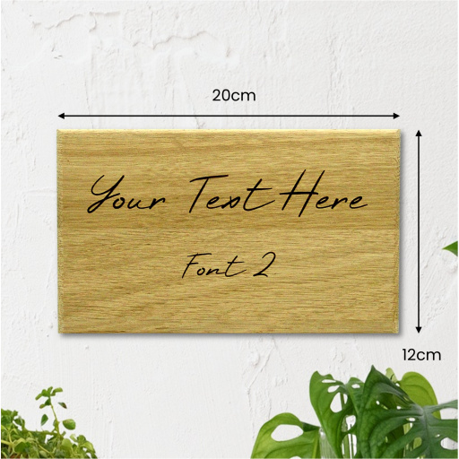  Solid Oak Personalised Sign 20cm