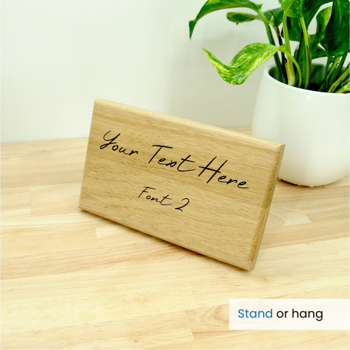  Solid Oak Personalised Sign 20cm