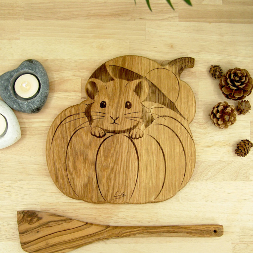 Mouse & Pumpkin Oak Chopping Board