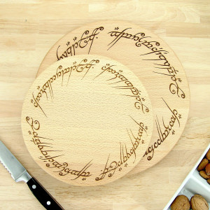 Lord of the Rings Chopping Board Set - Beech - Ring of Power
