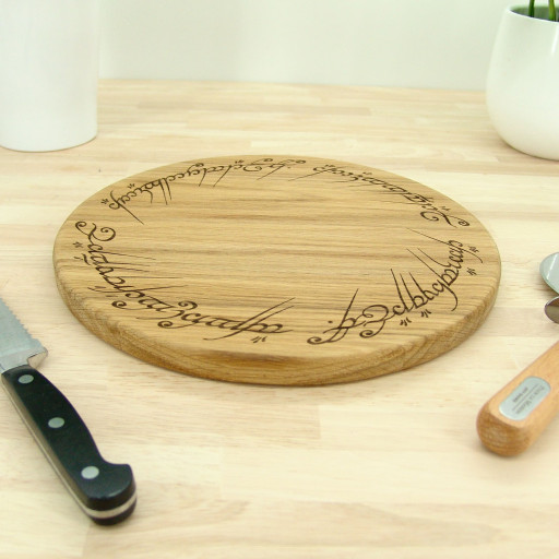 Lord of the Rings Chopping Board - Oak Large 30cm - Ring of Power