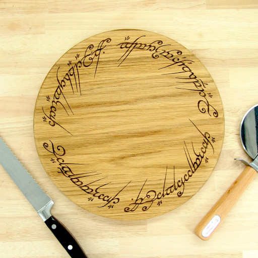 Lord of the Rings Chopping Board - Oak Large 30cm - Ring of Power