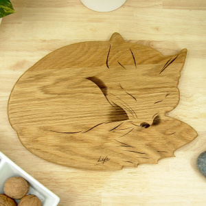 Fox Chopping Board - Oak