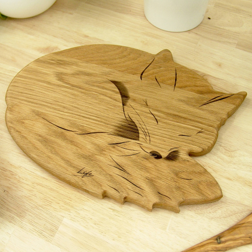 Fox Chopping Board - Oak