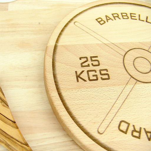 Weight Plate Chopping Board Set - 25kg Beech, 20kg Oak