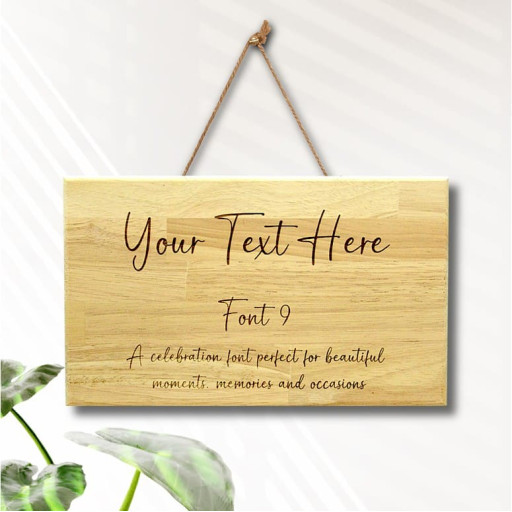 Large Personalised Sign 30cm - Hevea Hardwood, String Hanger